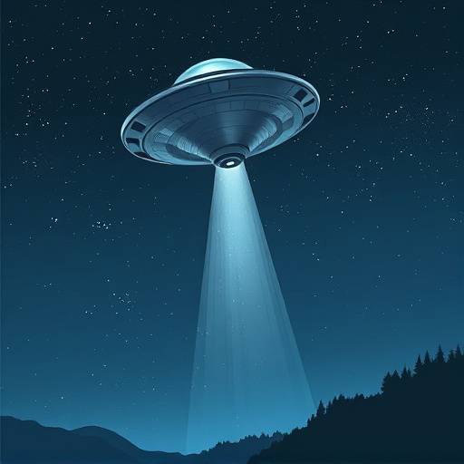 Illustration of a UFO sighting in a night sky