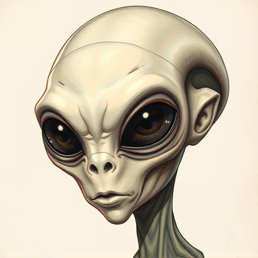 Illustration of an alien head