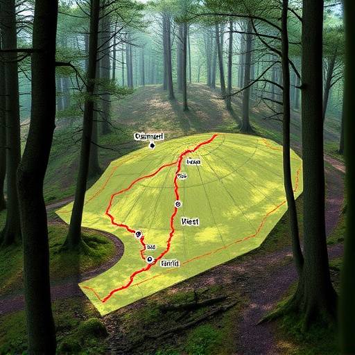 Map showing the location of the Blackwood Forest in Wales and the approximate locations of witness sightings